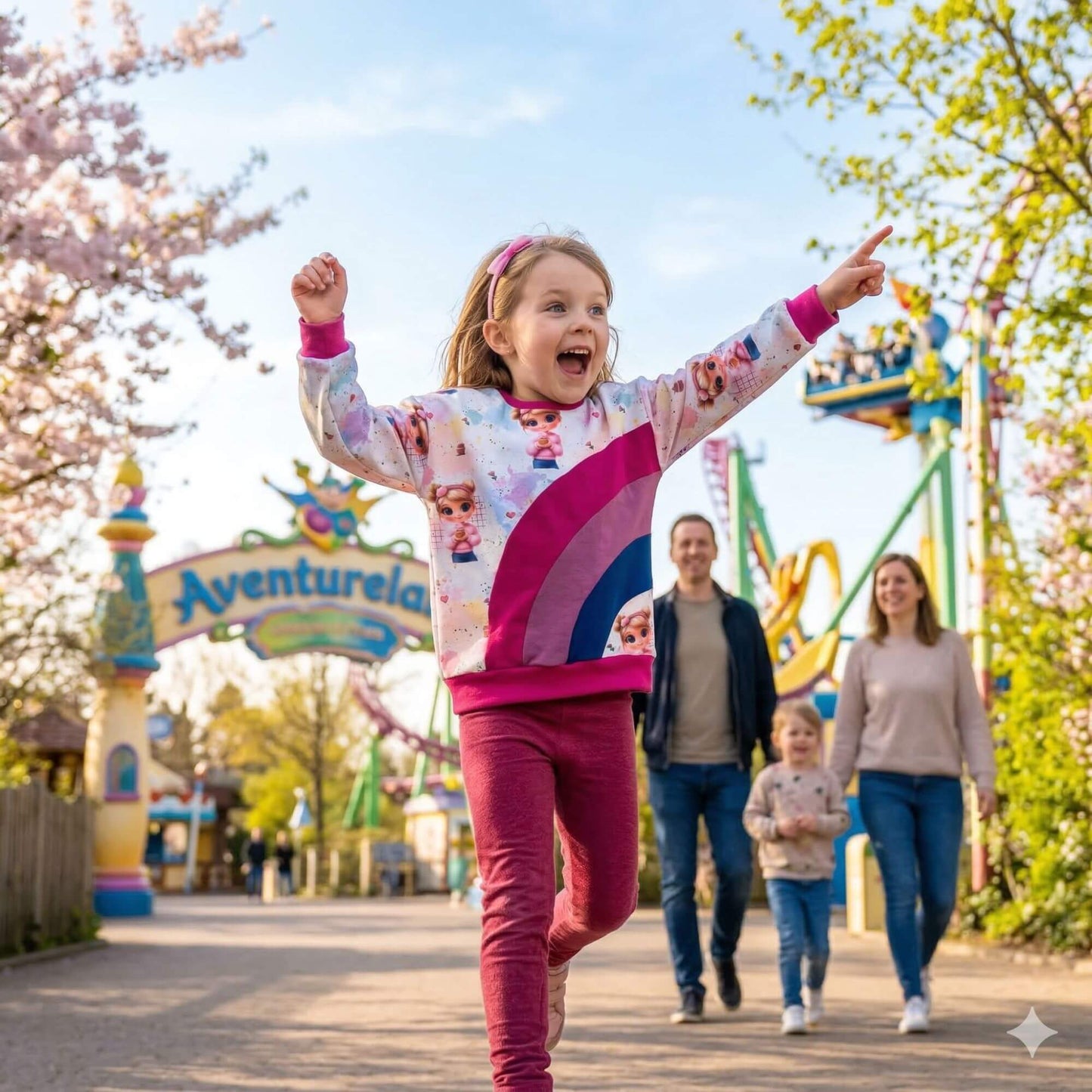 Cup Cake Girl Stoff Meterware Detailaufnahme – Kinderstoff Mädchen Motiv
