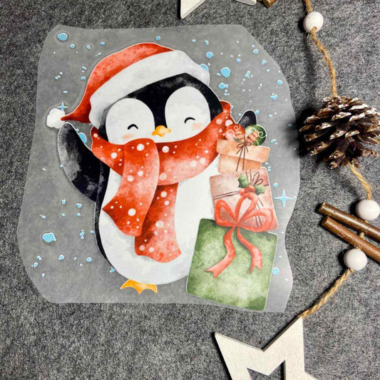 Weihnachten Pinguine Geschenke Bügelbild – DTF Transfer Kinderkleidung Handmade by Kati