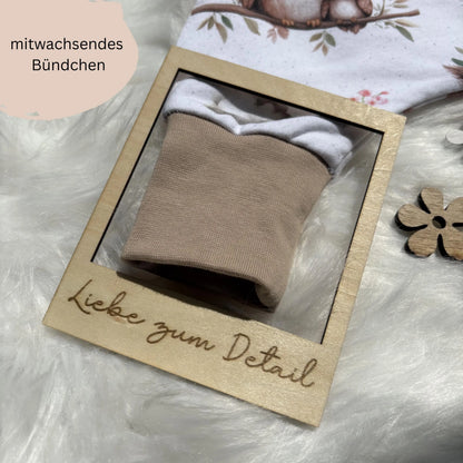 Pumphose Baby Eule weiß handgenäht | French Terry Set personalisiert