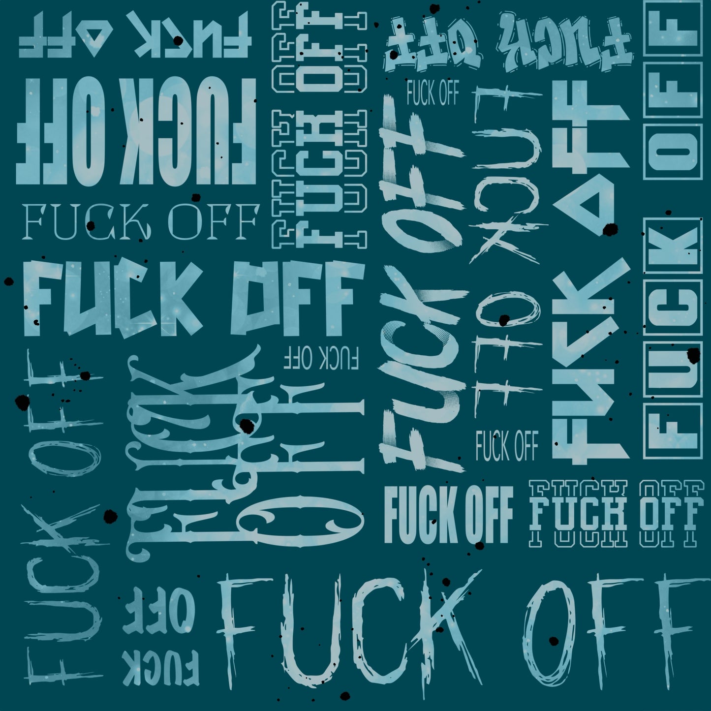 Fabric Design "Viva La Rebel" Petrol Combination Fabric by the Meter – Softshell, Cotton, Muslin, Minky & Lycra UV50+