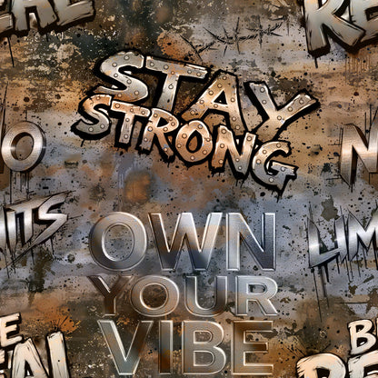 Own Your Vibe | Graffiti Stoff Meterware | French Terry Kinderstoff