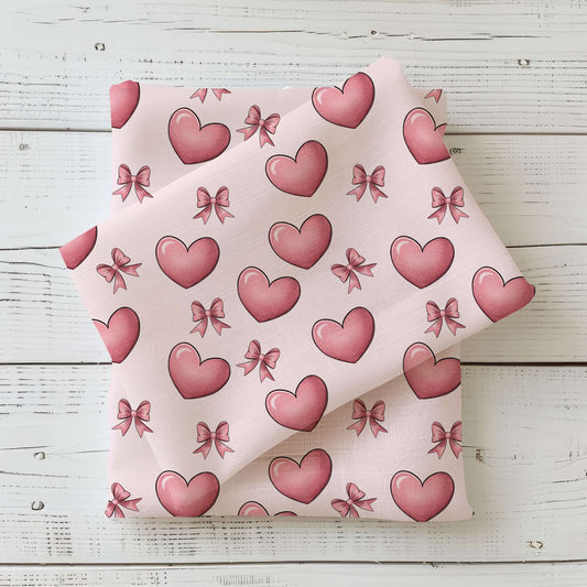 Heart Loop | Hearts Softshell Fabric by the Meter | Water-Repellent Children's Fabric