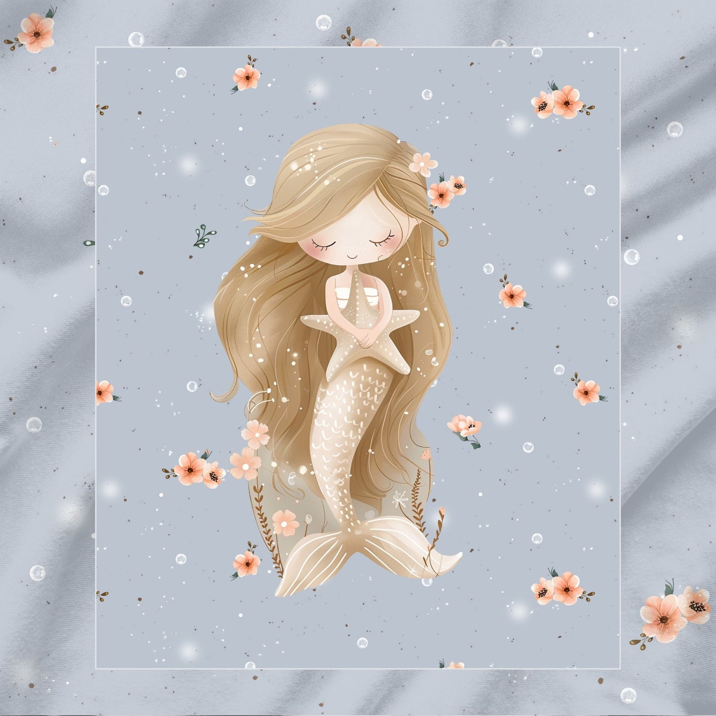 Stoff Panel Meerjungfrau Kinderstoff – Jersey French Terry Panel Nähprojekt Handmade by Kati